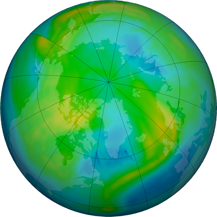 Arctic ozone map for 20 November 2015